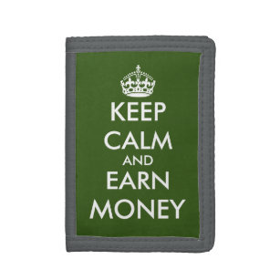 Keep calm and earn money funny men's wallet