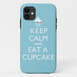 Keep Calm and Eat a Cupcake {blue} iPhone 11 Case