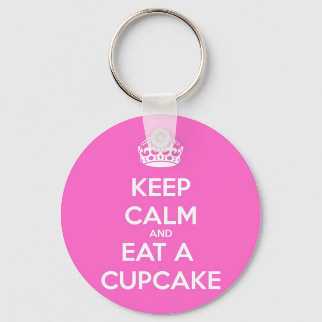 Keep Calm and Eat a Cupcake Key Ring (Front)