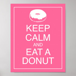 Keep Calm and Eat a Donut Art Poster Print