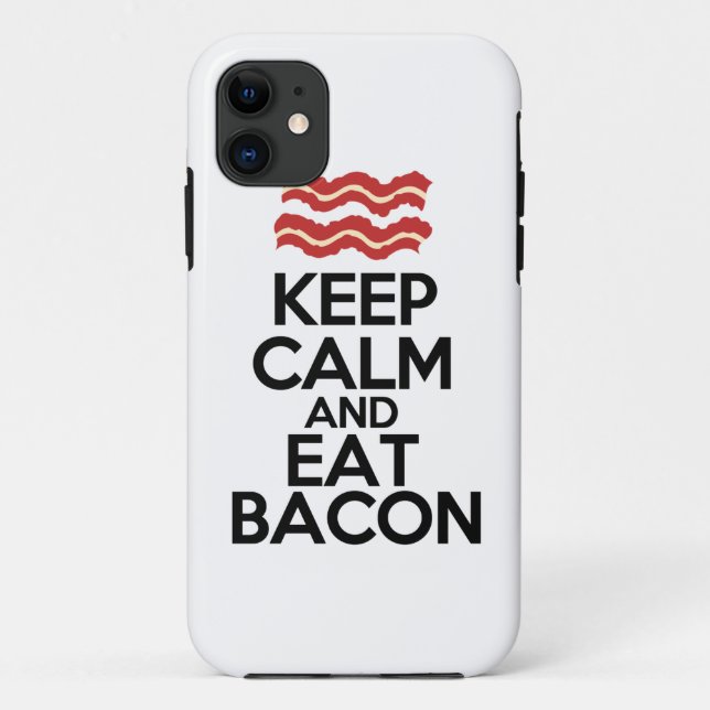 keep calm and eat bacon funny case (Back)