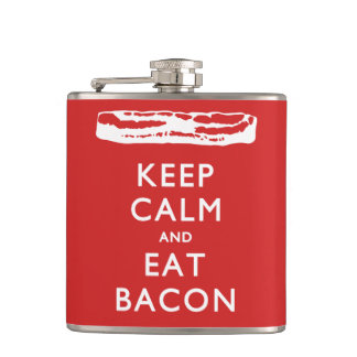 KEEP CALM And Eat Bacon Hip Flask