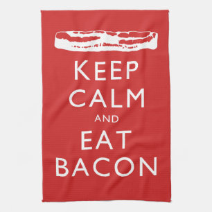Keep Calm and Eat Bacon Tea Towel