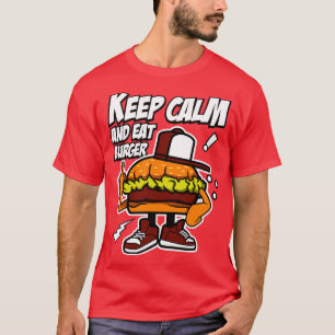 KEEP CALM AND EAT BURGER CARTOON T-Shirt