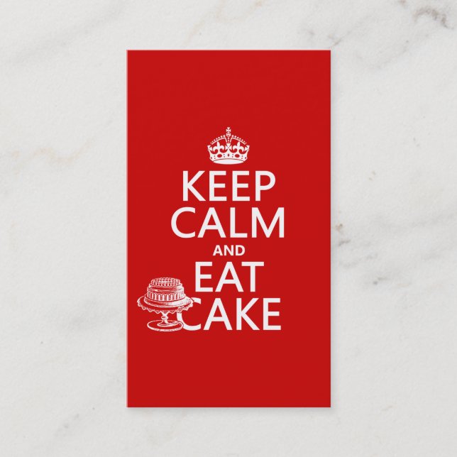 Keep Calm and Eat Cake Business Card (Front)