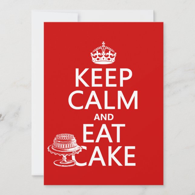 Keep Calm and Eat Cake Invitation (Front)