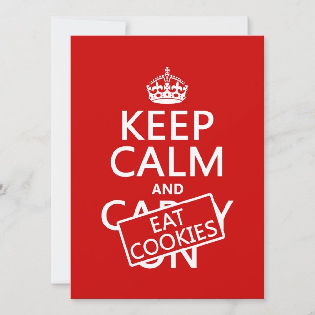 Keep Calm and Eat Cookies Invitation (Front)