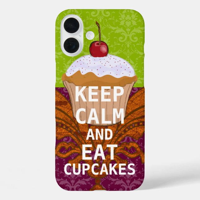 KEEP CALM AND Eat Cupcakes-change plum any colour Case-Mate iPhone Case (Back)