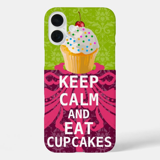 KEEP CALM AND Eat Cupcakes-change plum any colour Case-Mate iPhone Case (Back)
