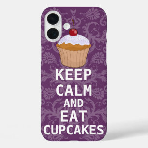 KEEP CALM AND Eat Cupcakes change Purple any colou iPhone 16 Plus Case