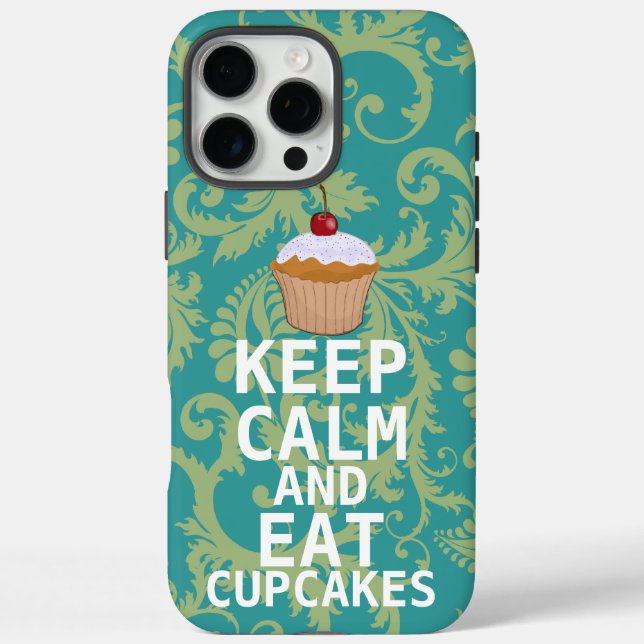 KEEP CALM AND Eat Cupcakes change teal any colour Case-Mate iPhone Case (Back)