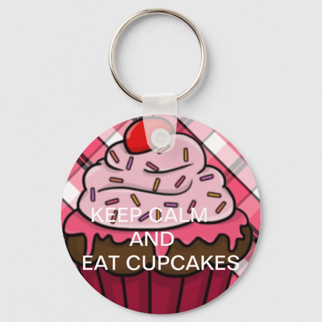 Keep calm and eat cupcakes key ring (Front)