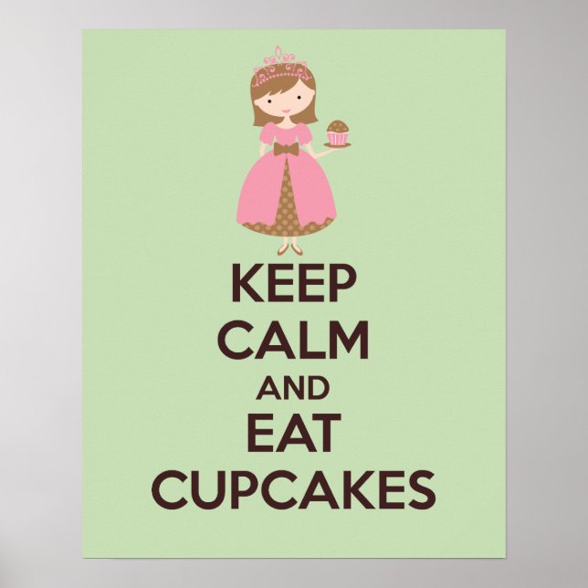 Keep Calm and Eat Cupcakes Poster Print (Front)