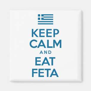Keep Calm And Eat Feta Greek Flag Magnet