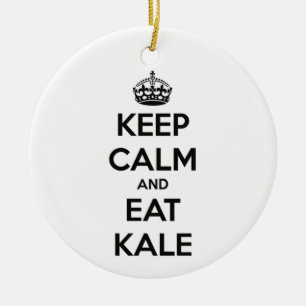 KEEP CALM AND EAT KALE CERAMIC TREE DECORATION