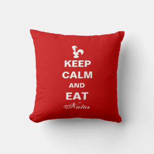Keep calm and eat natas cushion