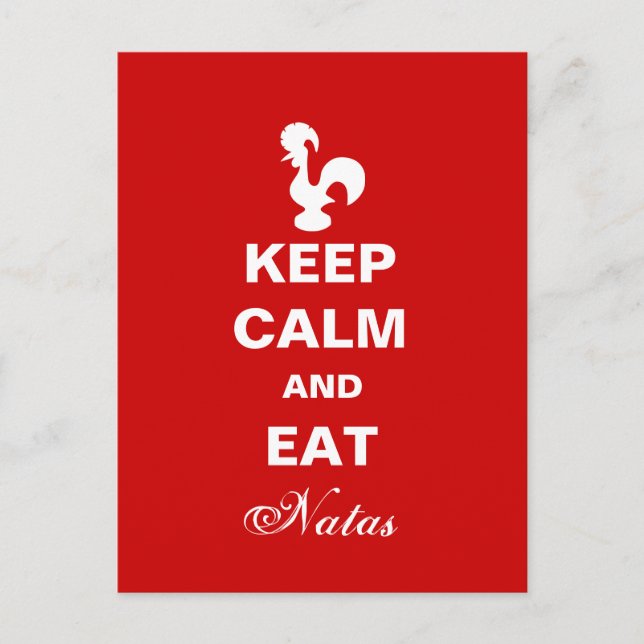 Keep calm and eat natas postcard (Front)