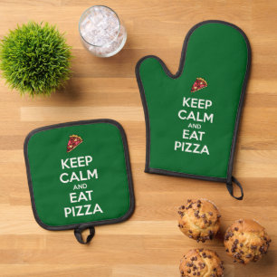 Keep Calm and Eat Pizza 2 Oven Mitt & Pot Holder Set