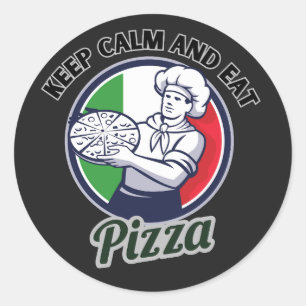 Keep Calm And Eat Pizza Classic Round Sticker