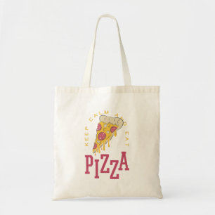 Keep Calm And Eat Pizza Funny Food Sayings Tote Bag