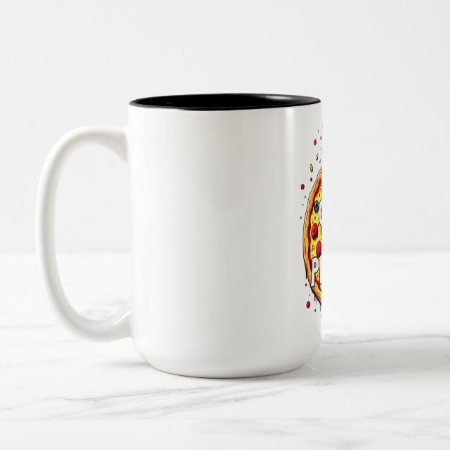 Keep Calm and Eat Pizza: Perfect Design for Pizza  Two-Tone Coffee Mug (Left)