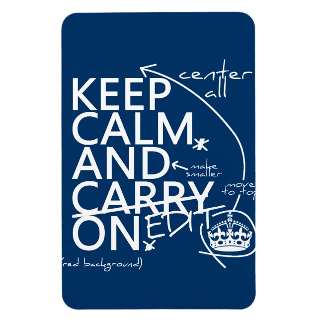 Keep Calm and Edit On (in any colour) Magnet (Vertical)