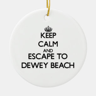 Keep calm and escape to Dewey Beach Delaware Ceramic Tree Decoration