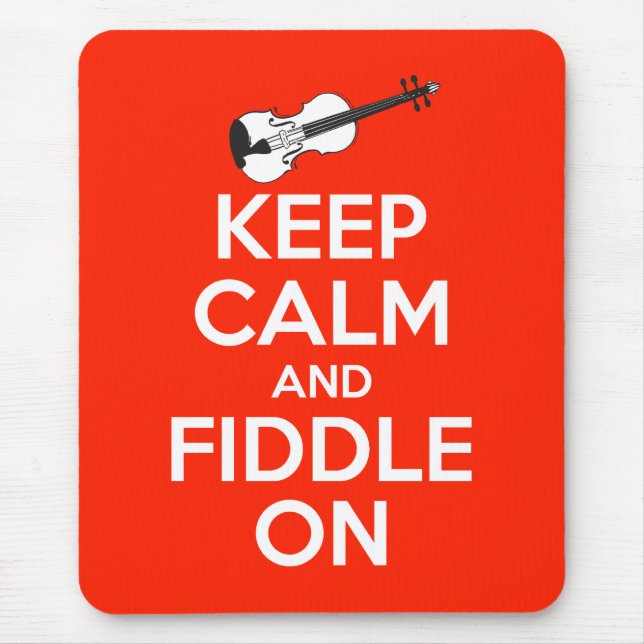 Keep Calm and Fiddle On Red Mouse Mat (Front)