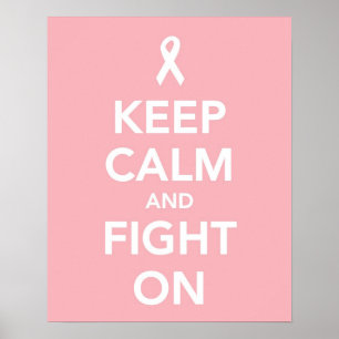 Keep Calm and Fight On against breast cancer print