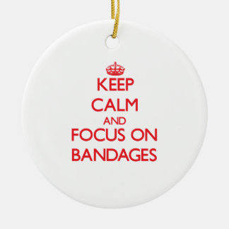 Keep Calm and focus on Bandages Ceramic Tree Decoration