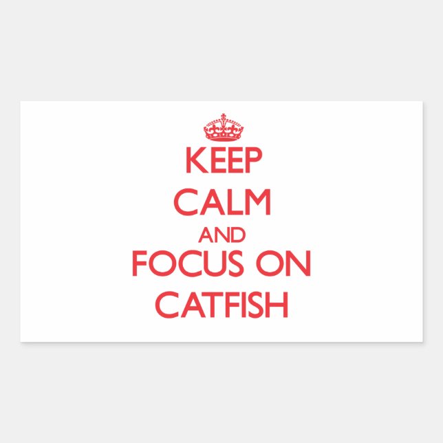 Keep calm and focus on Catfish Rectangular Sticker (Front)