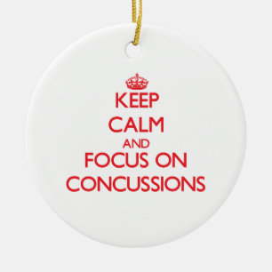 Keep Calm and focus on Concussions Ceramic Tree Decoration