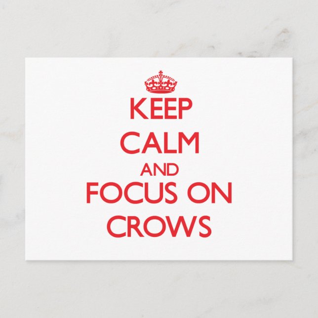 Keep Calm and focus on Crows Postcard (Front)