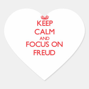 Keep Calm and focus on Freud Heart Sticker