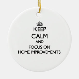Keep Calm and focus on Home Improvements Ceramic Tree Decoration