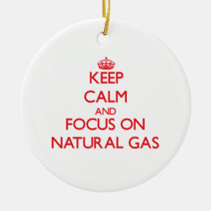Keep Calm and focus on Natural Gas Ceramic Tree Decoration