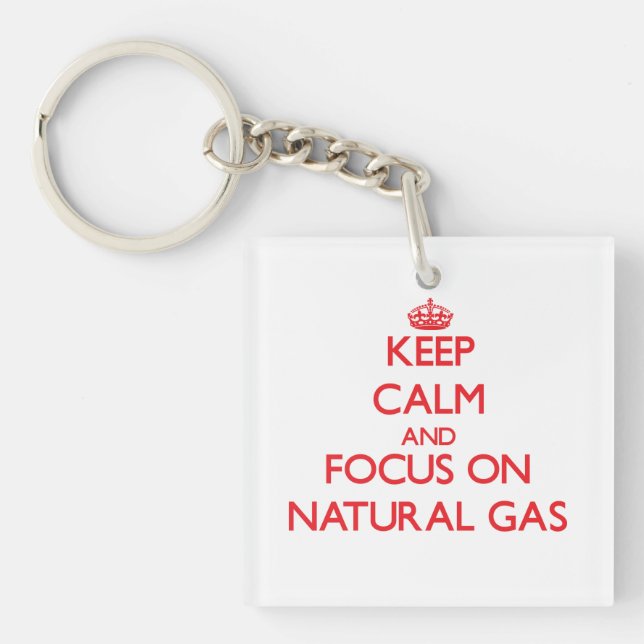 Keep Calm and focus on Natural Gas Key Ring (Front)