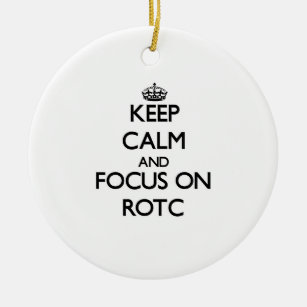 Keep Calm and focus on Rotc Ceramic Tree Decoration