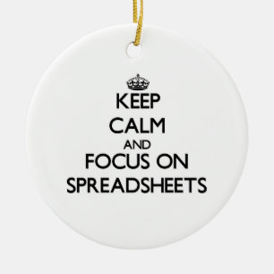 Keep Calm and focus on Spreadsheets Ceramic Tree Decoration