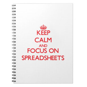 Keep Calm and focus on Spreadsheets Notebook