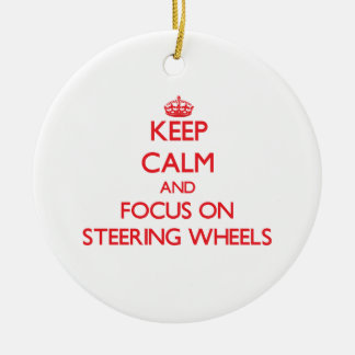 Keep Calm and focus on Steering Wheels Ceramic Tree Decoration