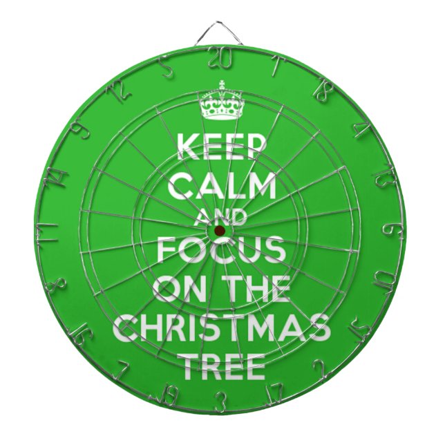 Keep Calm and focus on The Christmas Tree, funny Dartboard (Front)