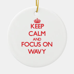 Keep Calm and focus on Wavy Ceramic Tree Decoration