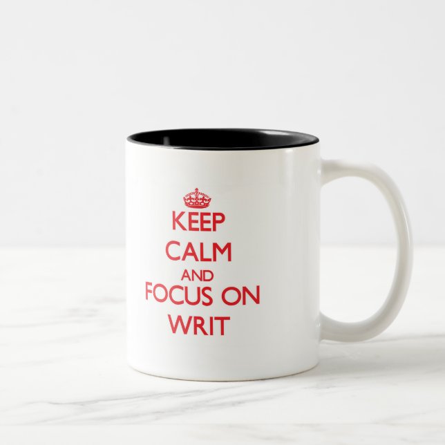 Keep Calm and focus on Writ Two-Tone Coffee Mug (Right)