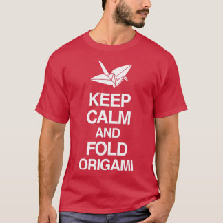 Keep Calm And Fold Origami Pink T-Shirt