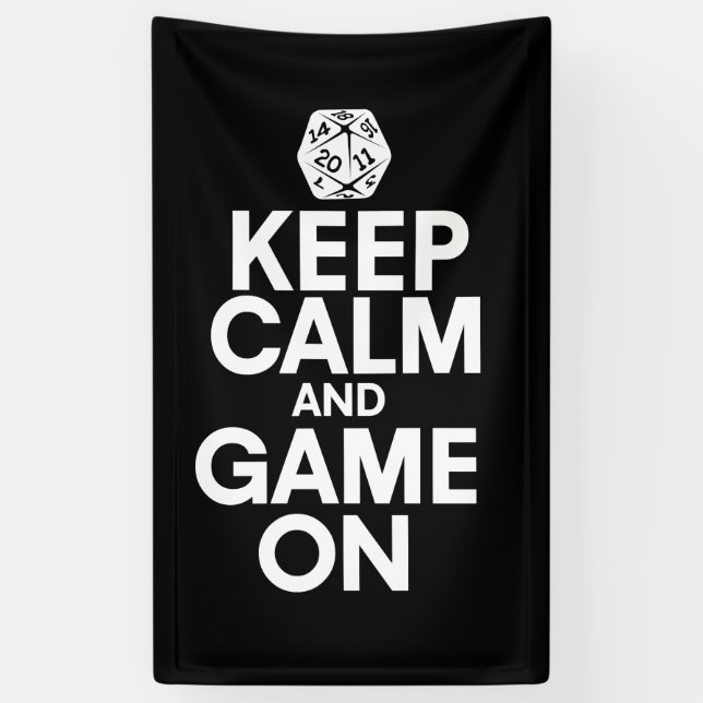 Keep calm and game on banner (Vertical)