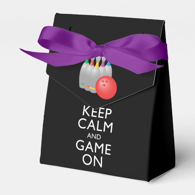 KEEP CALM AND GAME ON - Bowling Favour Box (Front Side)