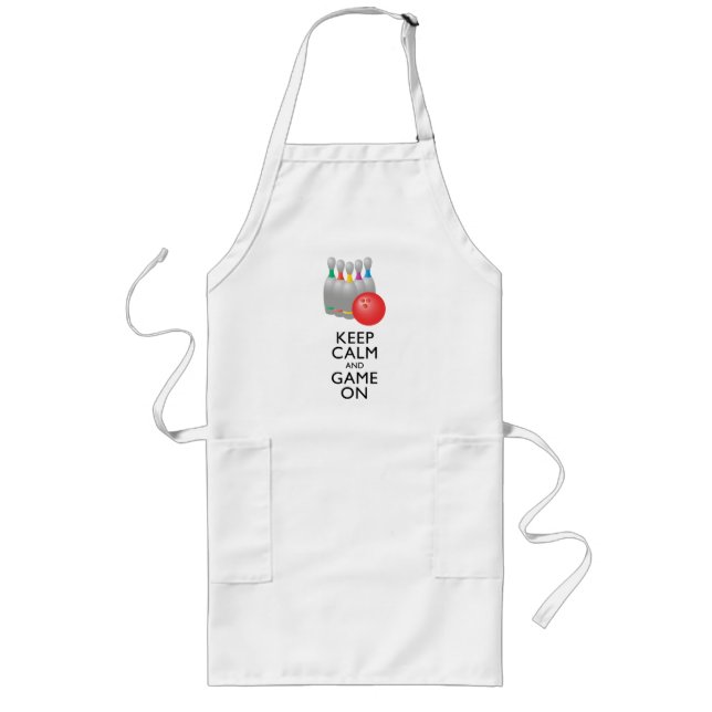 KEEP CALM AND GAME ON - Bowling Long Apron (Front)