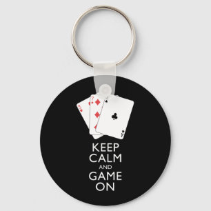 KEEP CALM AND GAME ON - Card Games Key Ring