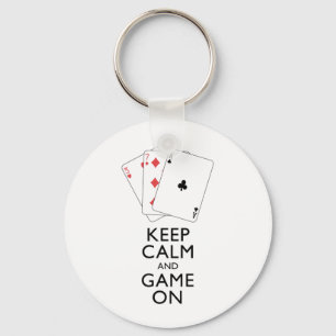 KEEP CALM AND GAME ON - Card Games Key Ring